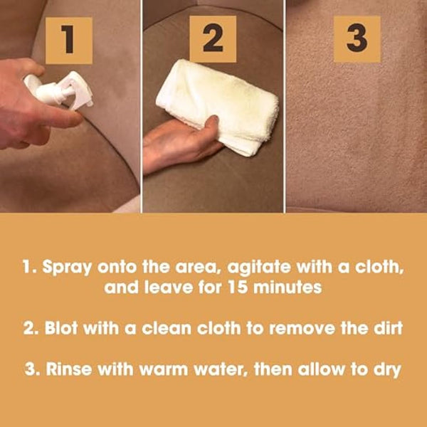 Furniture Clinic Carpet & Upholstery Cleaner Spray - Carpet Cleaner Solution for All Fabrics, Textiles & Carpets - Stain Remover - Natural Plant Based - Safe to Use On Silk & Wool (500ml)