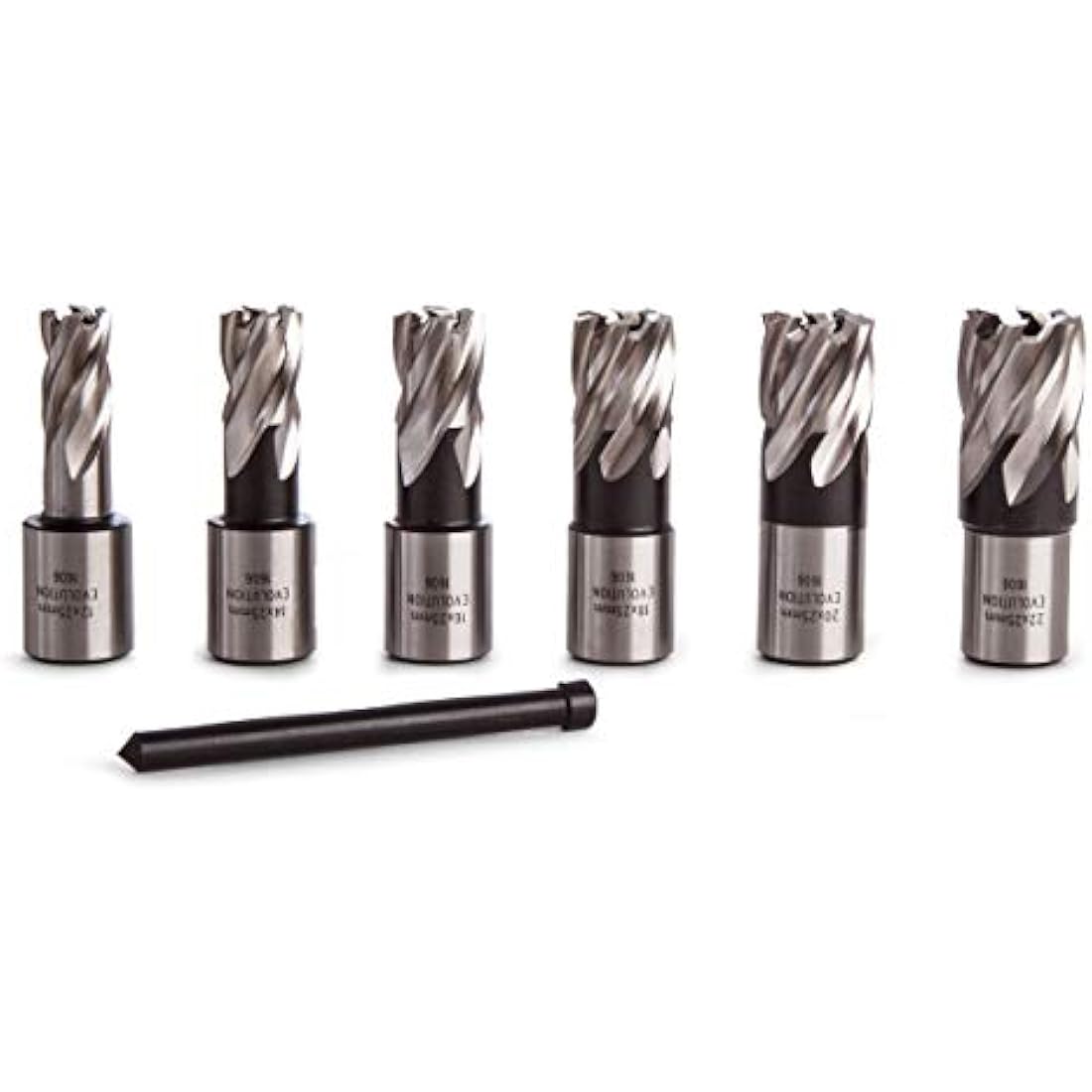 Evolution Power Tools HTCCUTKIT6S Short Series Magnetic Drilling Cutter Kit, 25 mm (Pack of 6), Orange