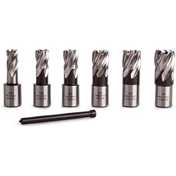 Evolution Power Tools HTCCUTKIT6S Short Series Magnetic Drilling Cutter Kit, 25 mm (Pack of 6), Orange