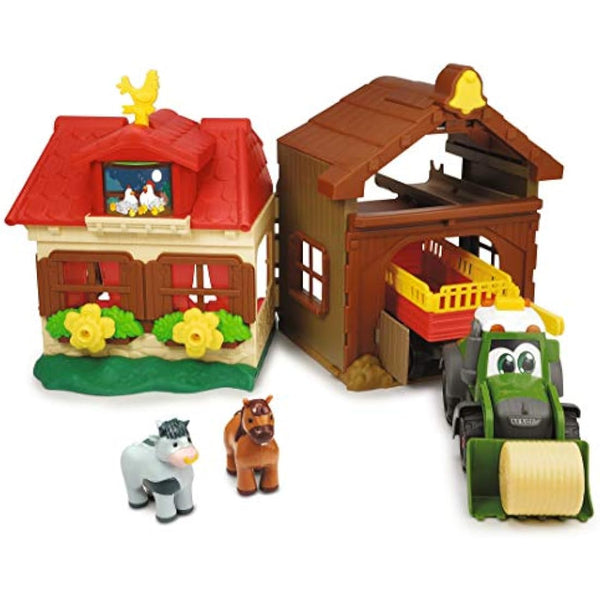 Dickie Toys 203818000 Happy Farm House Farm Set for Children from 1 Year with Tractor with Animals, Light & Sound, Multi-Colour