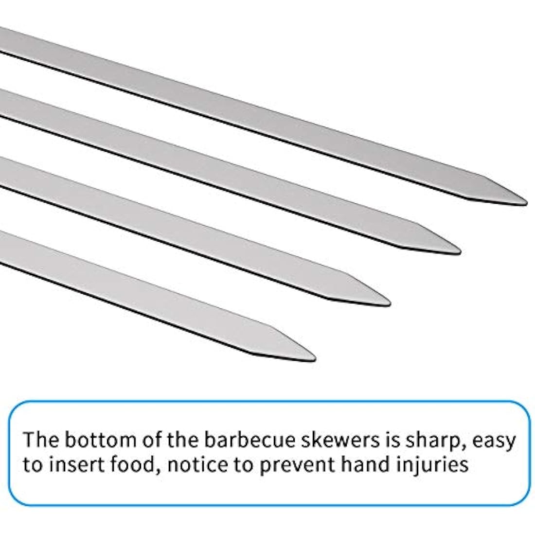 Homealexa 15" BBQ Skewers, Stainless Steel Flat Kebab Skewers Set of 20, Reusable with Storage Bag for Outdoor BBQ, Family Party, Shish Kabob