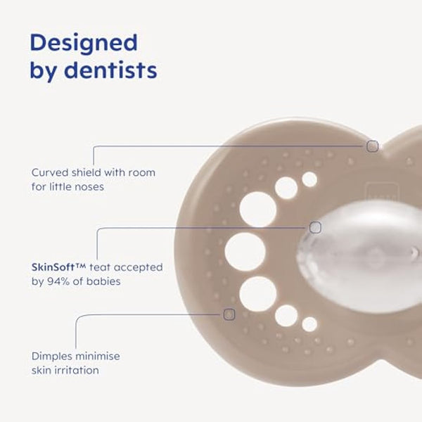 MAM Original Soothers | 6 Plus Months | 2 Pack | Comes in Dummy Steriliser Case | Sustainable Materials | Baby Accessories | Pink (Various Designs)