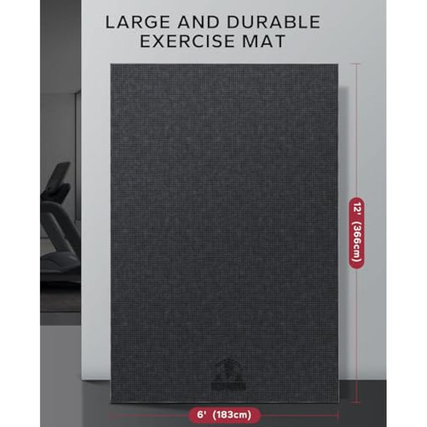 HAPBEAR Large Exercise Mat, 183×122cm/ 213×152cm×8mm, Non-Slip, Ultra Durable, Large Yoga Mat for Home Gym, Fitness, Yoga, Pilates, Stretching, Push-ups, Gymnastics