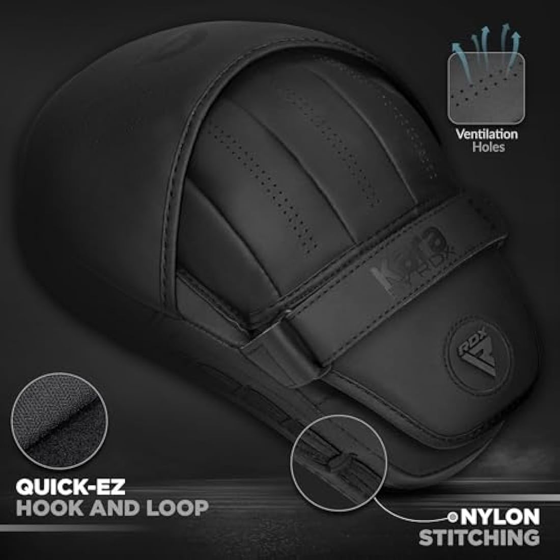 RDX Boxing Pads Curved Focus Mitts, Maya Hide Leather KARA Hook and jab Training Pads, Adjustable Strap Ventilated, MMA Muay Thai Kickboxing Coaching Martial Arts Punching Hand Target Strike Shield