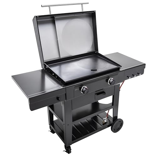 Char-Broil 140999 Griddle Gas BBQ, Cast Iron, 12.3 W, Black
