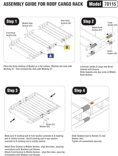 MAXXHAUL 50506 64" x 39" x 6" Heavy-Duty Universal Steel Roof Rack, Black