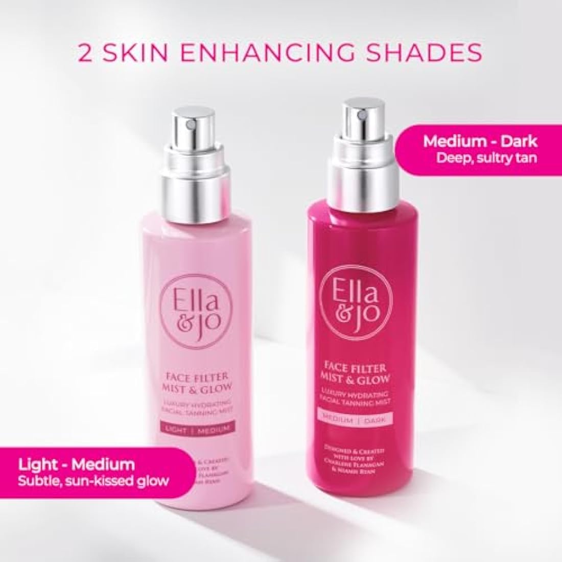 Ella & Jo Tanning Face Mist & Glow - Natural & Even Tan, Hydrating, Lightweight & Freshly Scented (Light Medium)