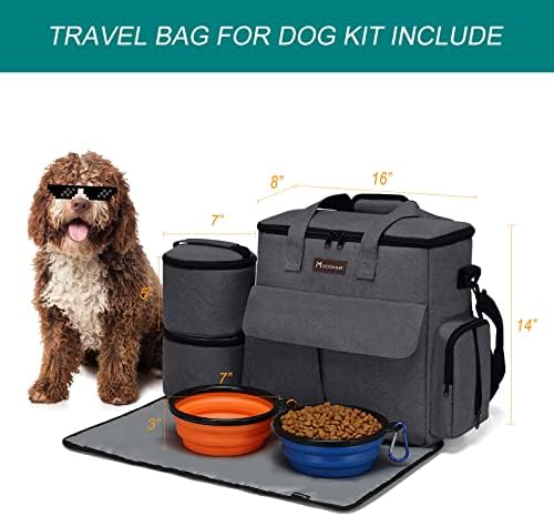 Airline Approved Pet Travel Bag, Weekend Travel Set for Dog and Cat, Tote Organizer with Multi-Function Pockets