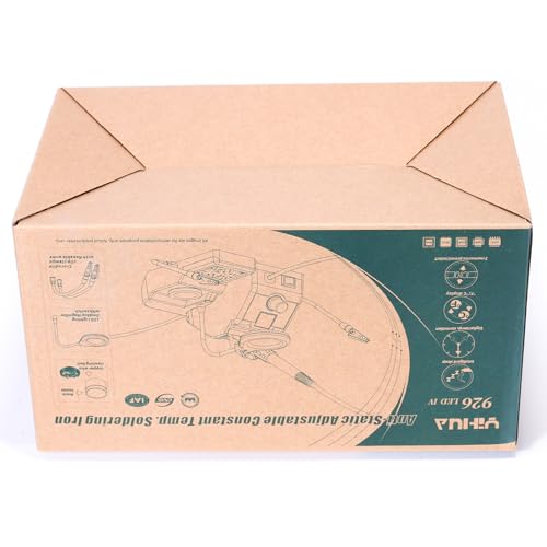 YIHUA 926LED IV 60W Digital Soldering Iron Station Kit w Temperature Stabilization for Soldering & Desoldering w Helping Hands 5 Soldering Iron Tips Lead-Free Solder Solder Sucker UK Plug (Silver)