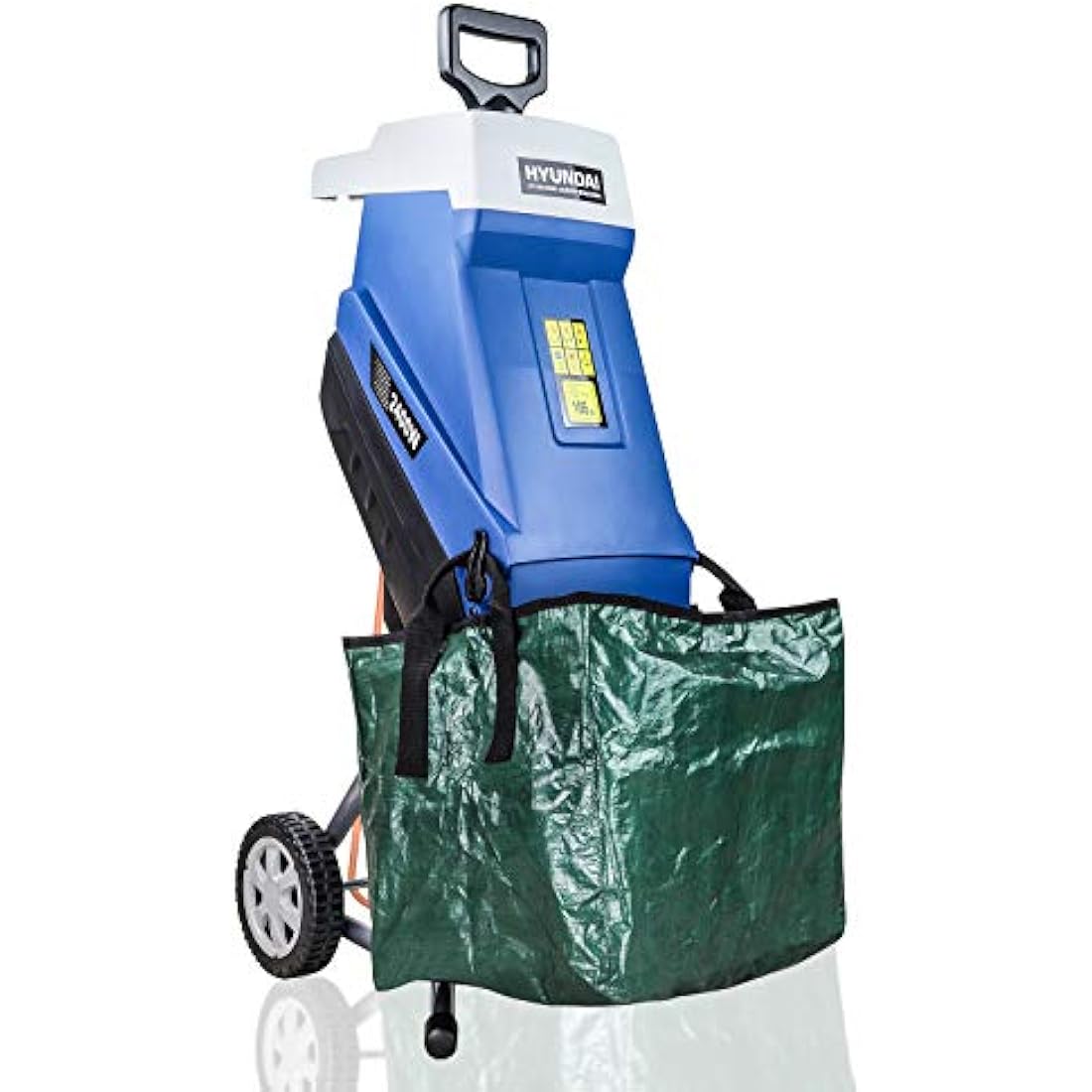Hyundai Electric Garden Shredder, 2400w, 230v, 4200rpm speed, Portable with 10m Power Cable, Detachable collection bag and 3 Year Warranty