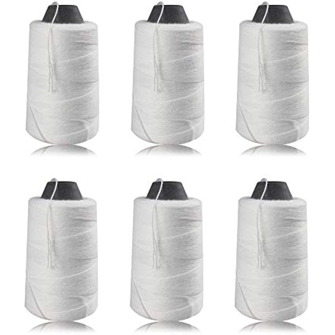 Fayelong White Sewing Thread 6 Cones 450 Metres Craft Materials for Bag Sealing Machine Sewing Machine