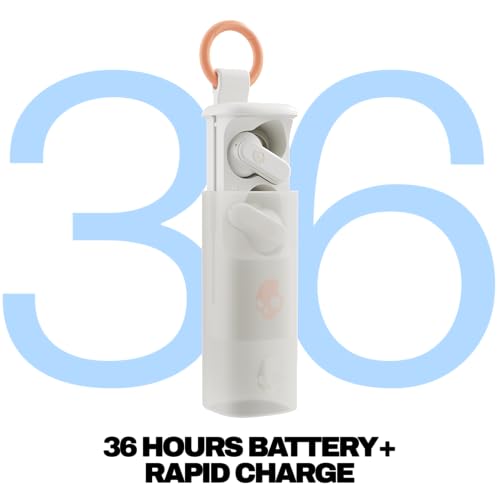 Skullcandy Dime Evo Wireless Earbuds, Bluetooth Headphones, Noise Isolating Fit, Up to 36 Hours Battery, Microphone for iPhone Android, Easy Carry with Clip-Anywhere Case - True Black