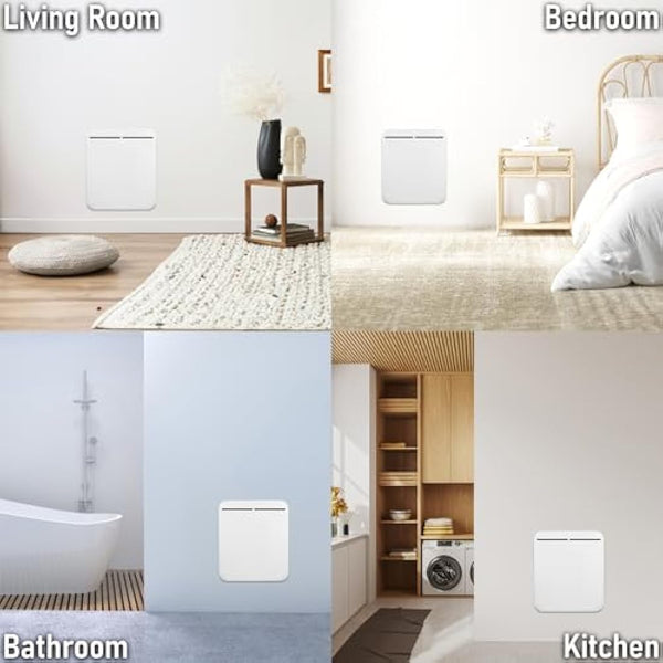 MYLEK Electric Panel Space Heater Radiator - Wall Mounted or Free Standing -Electric Energy Efficient, Open Window Detection, Thermostat, Timer, Anti Frost, Bathroom IP24, ERP Lot20 (500W White)