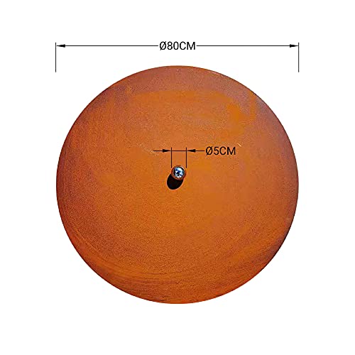 K?hko Design Lid with Ball Handle with Rust Patina Colour for all Fire Bowl ? 80.5 cm