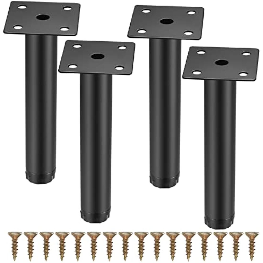 Fulushouxi 4 Pcs Furniture Legs, 5.9"/15cm Adjustable Furniture Support Feet, Metal Sofa Replacement Support Feet Legs for Sofa Table Chair Desk Kitchen Cupboard Cabinets Legs Feet (15CM)