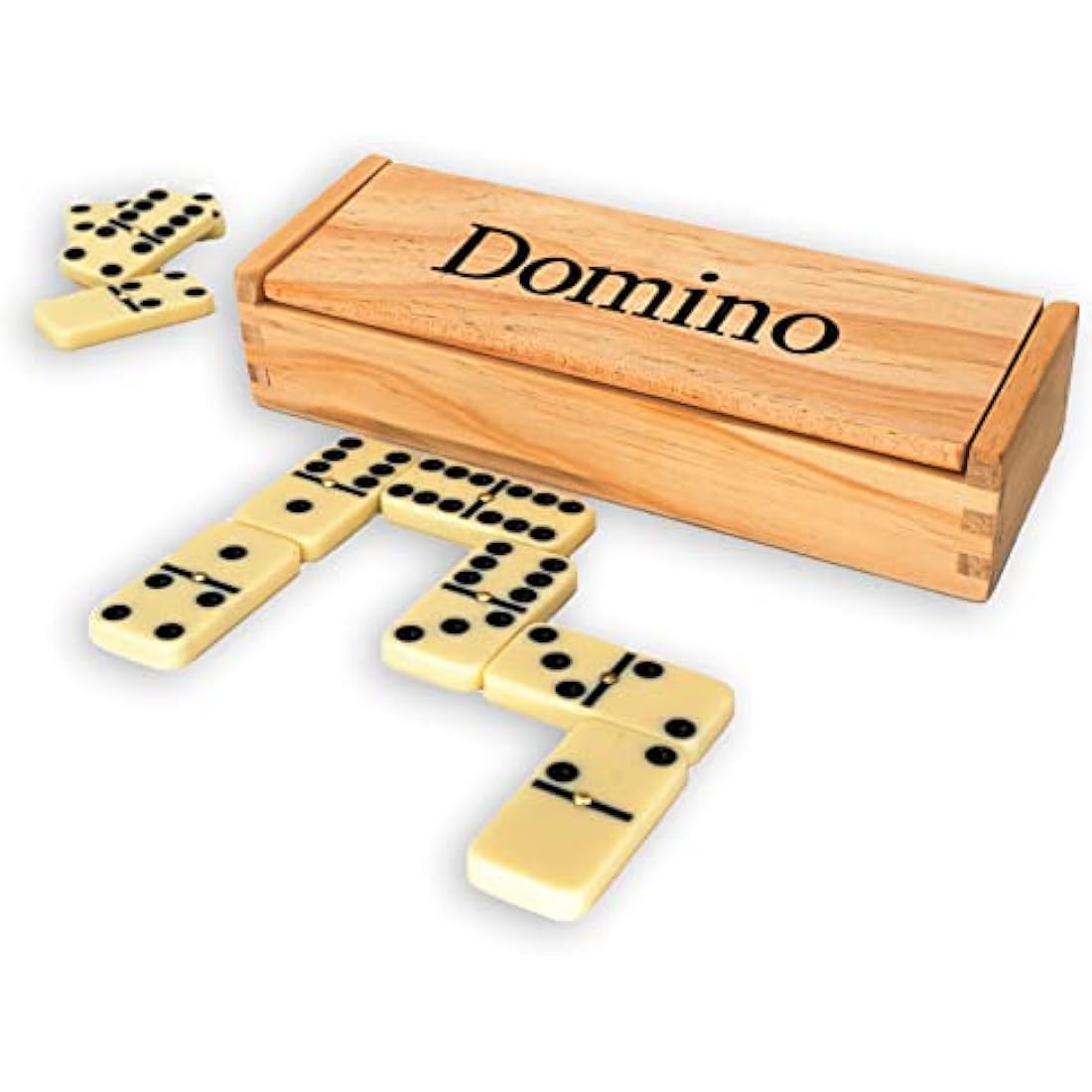 Traditional Dominoes Set | Luxury Dominos in Wooden Case For Kids & Adults Board Games