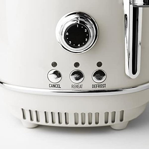 Haden Heritage White Toaster 2 Slice - Variable Browning Control - Electric Stainless Steel Toaster - Economy Mode - Reheat, Cancel and Defrost Functions - 1370-1630W