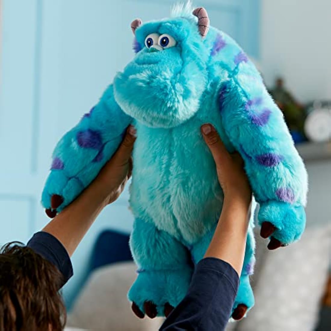 Disney Store Official Sulley Medium Soft Plush Toy, Monsters Inc, 38cm/14”, Cuddly Character Made with Soft-Touch Fabric and 3D Features, Suitable for All Ages