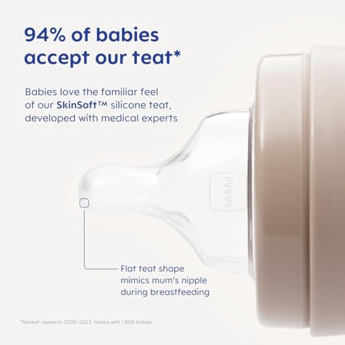 MAM Easy Start Anti-Colic Bottle Starter Set | Includes 4X Feeding Bottles and MAM Original Start 0-2 Month Soother | Self-Sterilising | Baby Gift Set of Newborn Essentials | White (Various Designs)