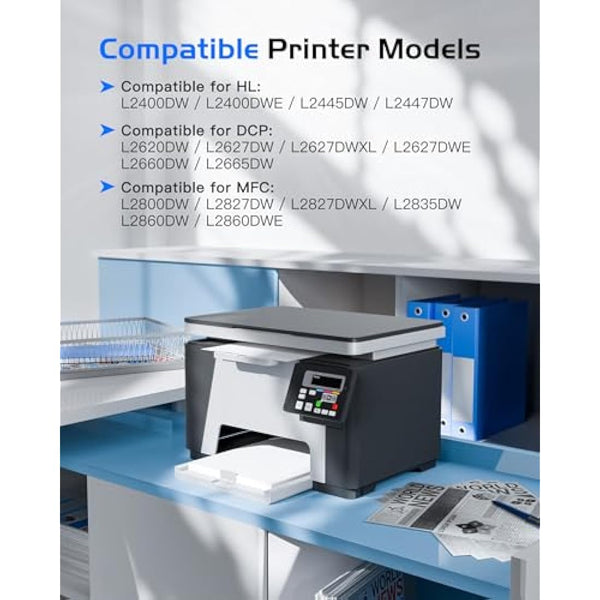 GPC Image TN2510 TN-2510 Toner Cartridge Compatible for Brother TN 2510 for Brother DCP-L2627DWXL DCP-L2620DW HL-L2400DW HL-L2400DWE HL-L2445DW MFC-L2860DWE MFC-L2800DW MFC-L2835DW Printer（2 Black）