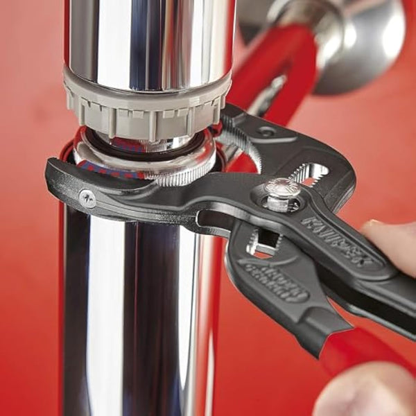 Knipex Siphon and Connector Pliers black atramentized, with non-slip plastic coating 250 mm 81 11 250