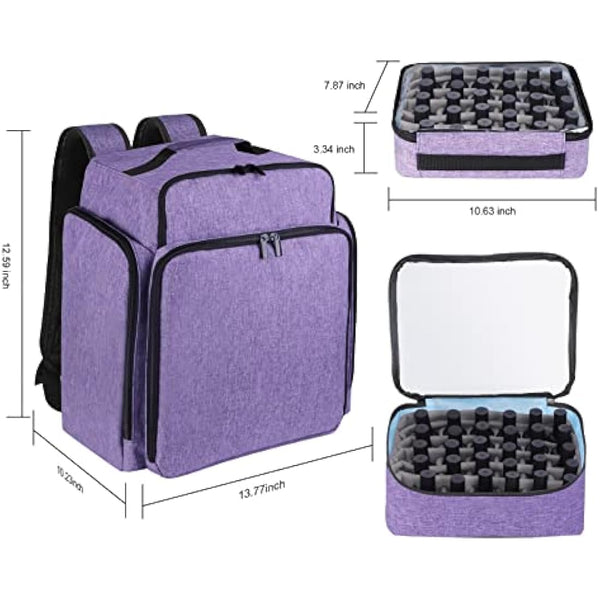 Famard Nail Polish Organiser Backpack - Holds 108 Bottles(15ml - 0.5 fl.oz) and 1 Nail Lamp, with 3 Removable Storage Case for Nail Varnish Tech