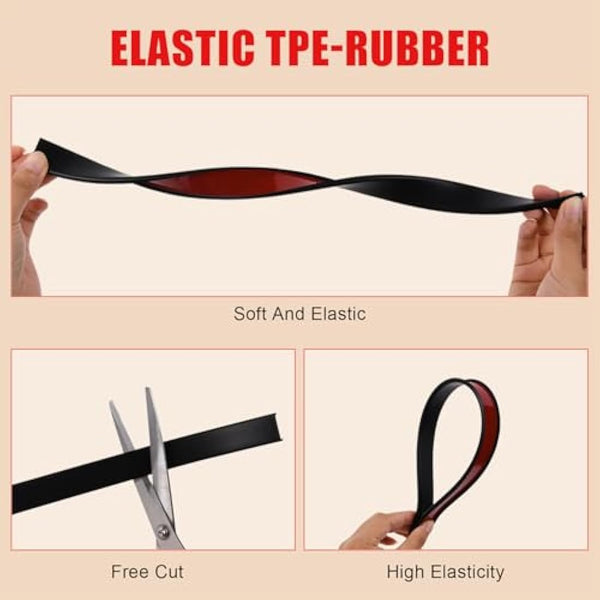 flintronic 5m*16mm U-Shape Flexible Furniture Edge Banding, Baby Safty Baby Edge Protector, Self Adhesive TPE Wood Edging Tape, DIY Furniture Edge Trim for Table, Cabinet, Furniture Restoration