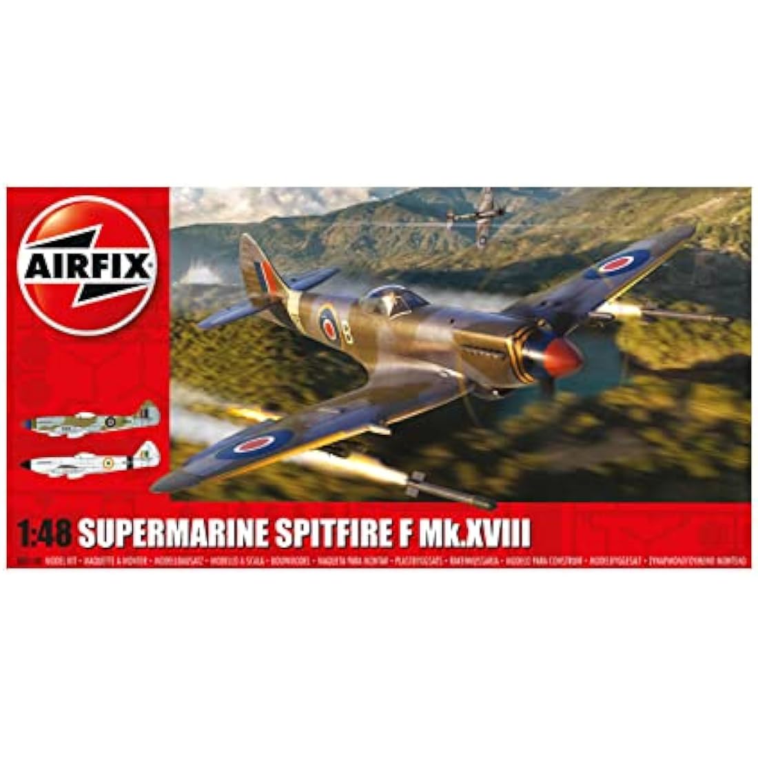 Airfix Model Set - A05140 Supermarine Spitfire F Mk.XVIII Model Building Kit - Plastic Plane Kits for Adults & Children 8+, Set Includes Sprues & Decals - 1:48 Scale