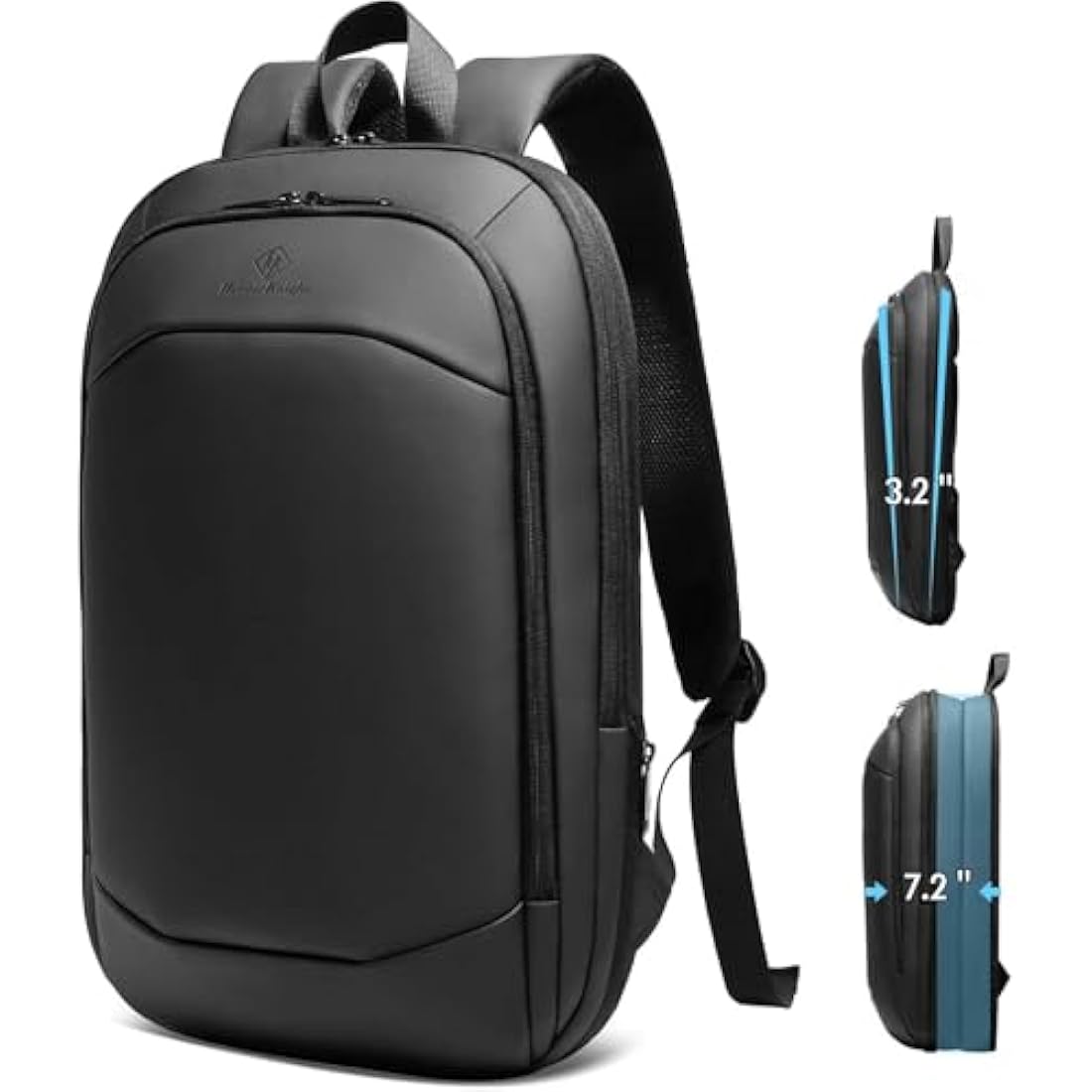 HEROIC KNIGHT Slim Laptop Backpack, Expandable Business Travel Backpack, Water-Resistant Anti Theft Laptop Rucksack, Lightweight Computer Work Bag Daypack For Men Women, Fits 15.6 Inch- Black