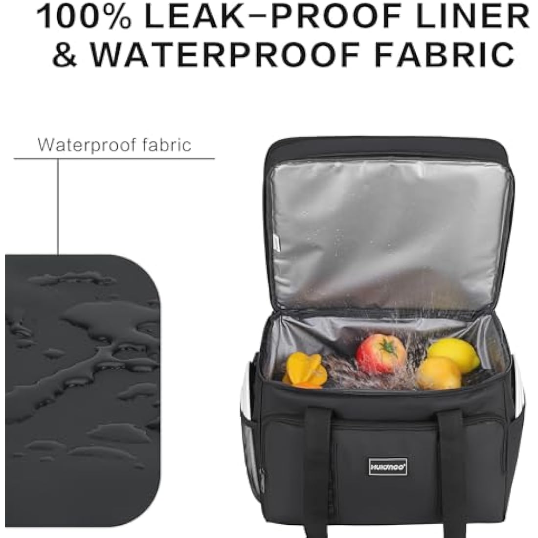 Hulongo Cool Bag Insulated Cooler Bag Waterproof Picnic Double Thermal Bag For Camping, Travel, Grocery Shopping & Fishing, 42L