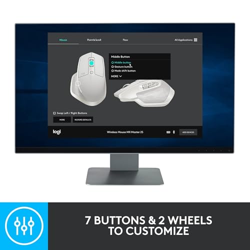 Logitech MX Master 2S Bluetooth Edition Wireless Mouse, Multi-Surface, Hyper-Fast Scrolling, Ergonomic, Rechargeable, Connects Up to 3 Mac/PC Computers - Graphite