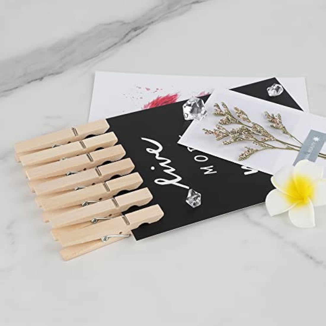 jijAcraft 100PCS Wooden Pegs 7.2CM: Clothes Pegs for Washing Line, Wooden Washing Peg for Arts and DIY Crafts, Strong Laundry Peg for Hanging Photo, Socks, Baby Clothes, Outdoor Indoor