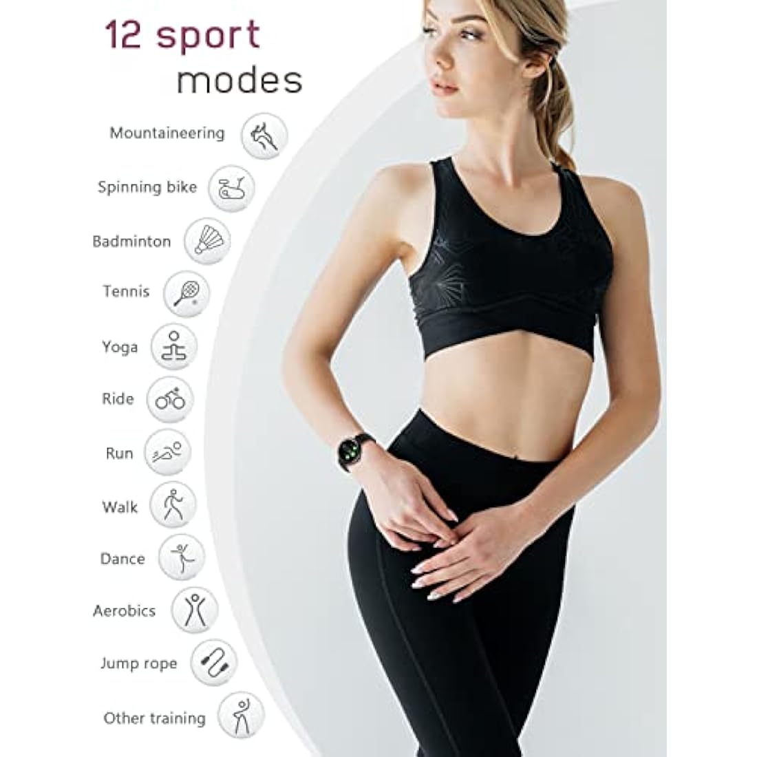 SHANG WING Lynn Smartwatches for Women,1.1inch Display Screen Fitness Watch for Women,Small Stylish Smart Watch with Pedometer Sleep Monitor SpO2-Monitor Heart Rate Fitness Watch for Android iOS