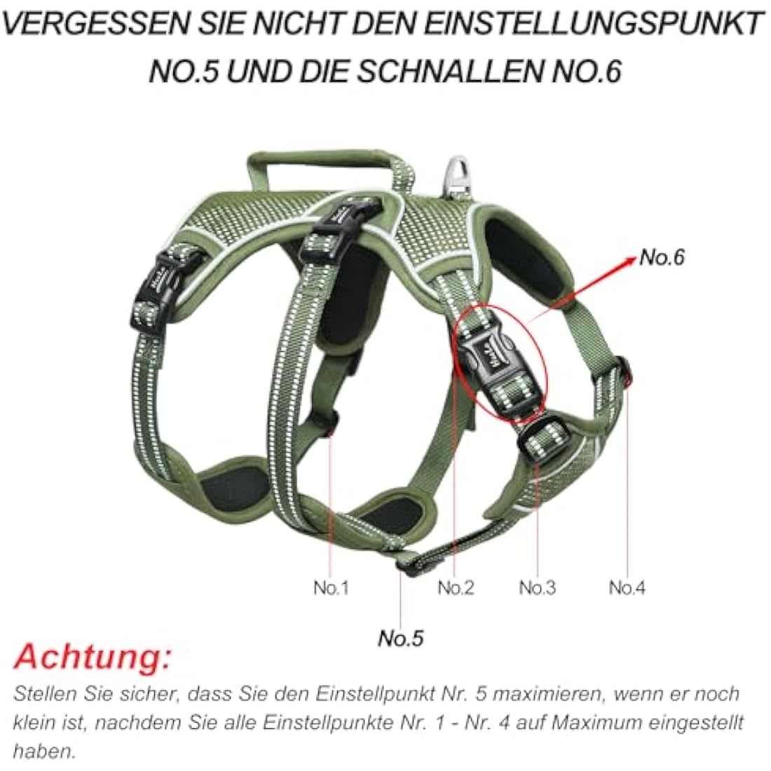 HEELE Escape Proof Dog Harness - Release on Neck, No Pull Reflective Adjustable Vest with Durable Handle, Harness for Big/Active Dogs, Green, XL