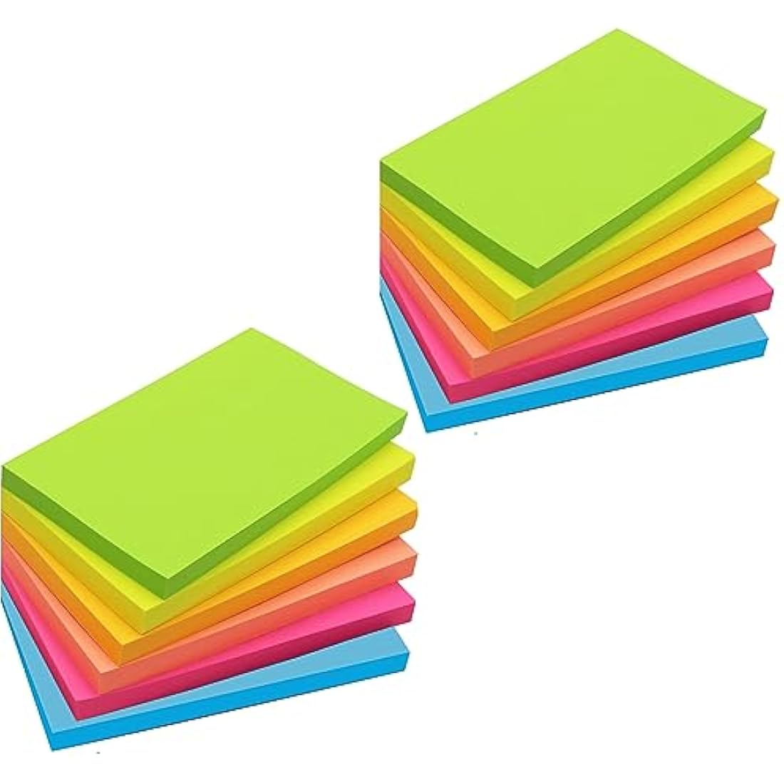 12 Pads-3 Inch x 5 Inch Large Sticky Notes, 76 x 127 mm 6 Brilliant Colors Assorted Self-Stick Pads,80 Sheets Each Pad for Reminder, Check List