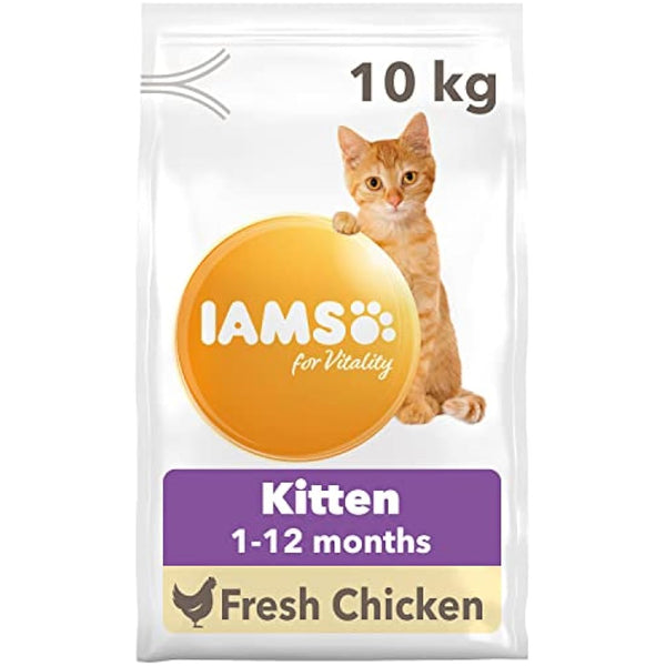 IAMS Kitten Complete Dry Cat Food Chicken 10kg - For Healthy Growth