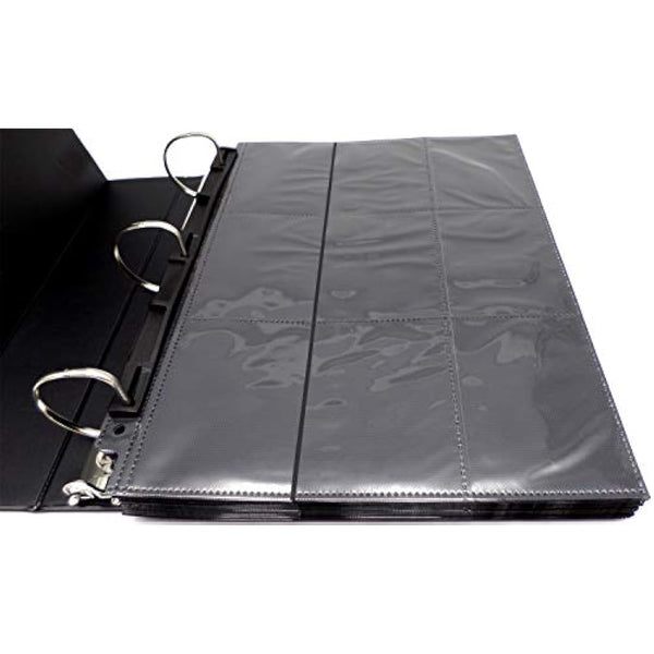 docsmagic.de 3-Ring Album Black + 50 18-Pocket Pages Black - Sideloading - PKM - YGO - MTG