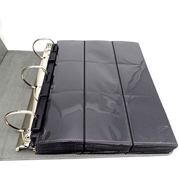 docsmagic.de 3-Ring Premium Album Black + 50 18-Pocket Sideloading Pages - PKM - YGO - MTG