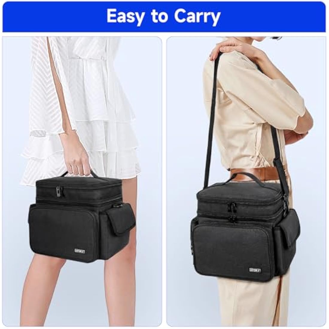 LEFOR·Z Sewing Box Large,Sewing Bags,Sewing Accessories Storage Organiser for Thread,Needles and Other Sewing Tools,Black