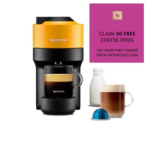 Nespresso Vertuo Pop Coffee Machine by De'Longhi, Over 30 Varieties of Pods, Compact Footprint, Americano, Starter Capsule Set Included, ENV90.P, Pink