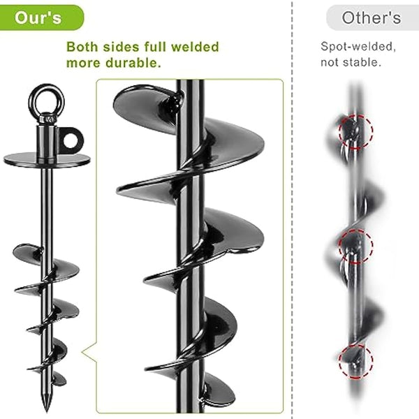 Dog Tie Out Chains and Stake, 30ft Chew Proof Stainless Steel Dog Chains for Outside, 15" Heavy Duty Dog Anchor for Dogs Up to 125lbs, Fully Welded, No Tangle, Ideal for Yard and Camping