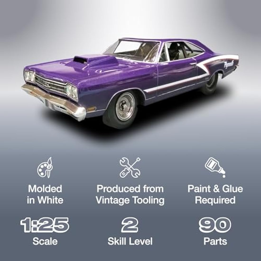 AMT 1:25 1969 Plymouth GTX Hardtop Pro Street Model Building Kit