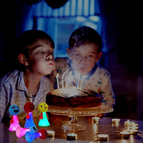 Ainiv 12PCS LED Emoji Creative Bouncing Dolls, Jumping Elf Fidget Toys, Kids Party Bag Fillers, Novelty Cool Spinning Toy, Stress Relief Toy, Funny Jump Bounce Elf Fly Toy for Party Supplies Christmas