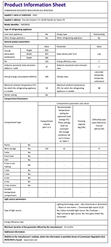 Haier Wine Bank 50 Series 5 Freestanding Wine Cooler, 49 Bottles, Single Zone Temperature, Anti-UV Glass Door, Low Vibration Design, LED Light, hOn App, F Class, Black, 49.7x58.5x82 cm - HWS49GA
