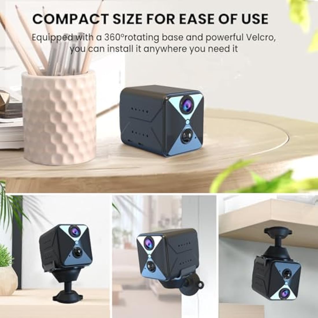 javiscam Spy Camera Hidden Camera,High Video Quality WiFi Wireless Mini Camera,Indoor Camera For Home Security, Small Nanny Cam Night Vision Motion Activated Alerts,Baby and Pets camera