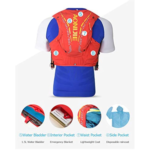 AONIJIE 12L Professional Lightweight Cross-Country Backpack Outdoor Hydration Backpack Hiking Camping Climbing