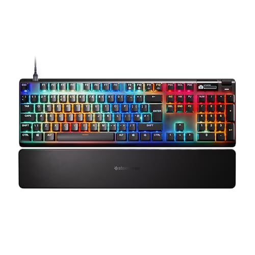 SteelSeries Apex Pro Gen 3 Gaming Keyboard - OmniPoint 3.0 HyperMagnetic Switches - Adjustable Actuation - Rapid Trigger - Game-Ready Presets - Rapid Tap/SOCD - OLED - RGB - USB-C - English QWERTY