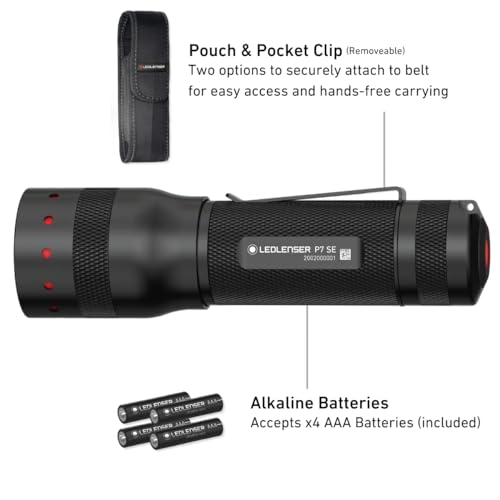 Ledlenser P7R SE - LED Rechargeable Torch, Super Bright 1100 Lumens, Powerful Waterproof Flash Light, Self Defense Strobe Feature, Hiking Torch, Dog Walking, Camping, Up to 40 Hour Battery Life.
