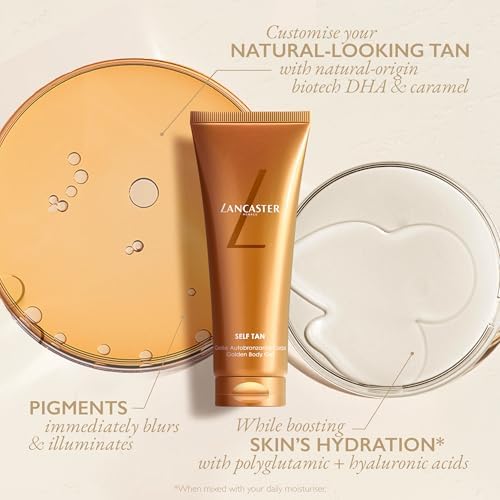 Lancaster Self Tan Golden Body Gel 125ml | Natural Summer Tan | Healthy-Looking Golden Glow | 2-in-1 Perfecting Self Tanner and Body Moisturiser | Easy-to-Spread Formula