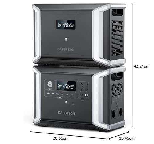 Dabbsson Portable Power Station DBS2300, 2330Wh EV Semi-solid State LiFePO4 Home Battery Backup, Max 16660Wh, 2200W AC Outlets, Solar Generator for Camping, Home Backup, Emergency, RV